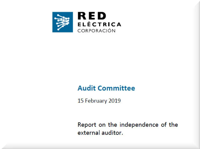 Report of the Audit Committee on the independence of the external auditor 2018 Go to the report