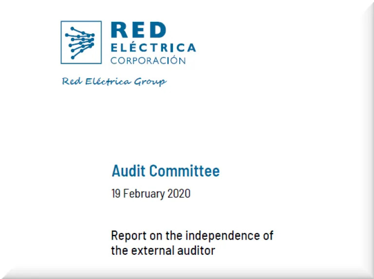 Report of the Audit Committee on the independence of the external auditor 2019 Go to the report